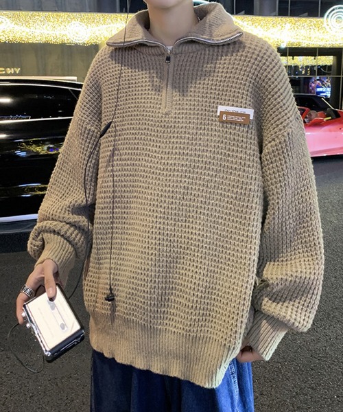 WESTBOY（ウエストボーイ）の「ルーズシルエット ハーフジップ ハイネックニット WO23W3TP01【WB ORIGINALS】（ニット/セーター・メンズ・ホワイト/ブラック・XL/M/L）」の20枚目の写真