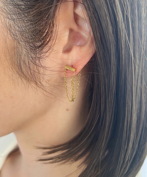 セール】【ステンレス】 シンプルチェーンピアス（ピアス（両耳用