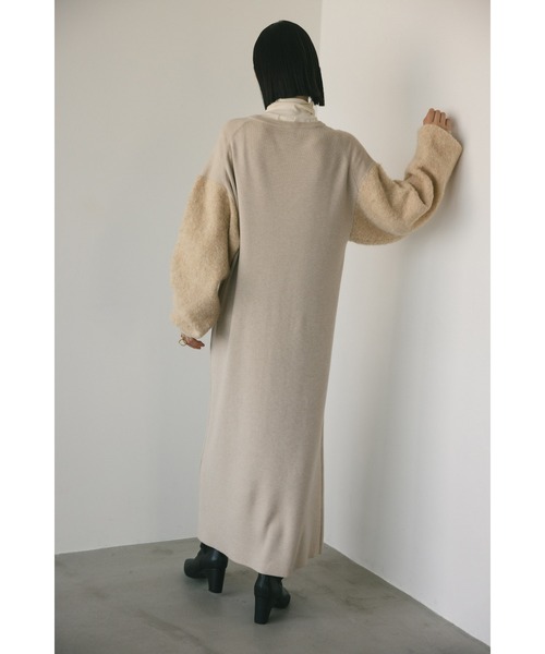 STYLEMIXER(スタイルミキサー)の「ブークレスリーブニットワンピース(ワンピース・レディース・ライトベージュ/ブラック・SMALL/MEDIUM)」の18枚目の写真
