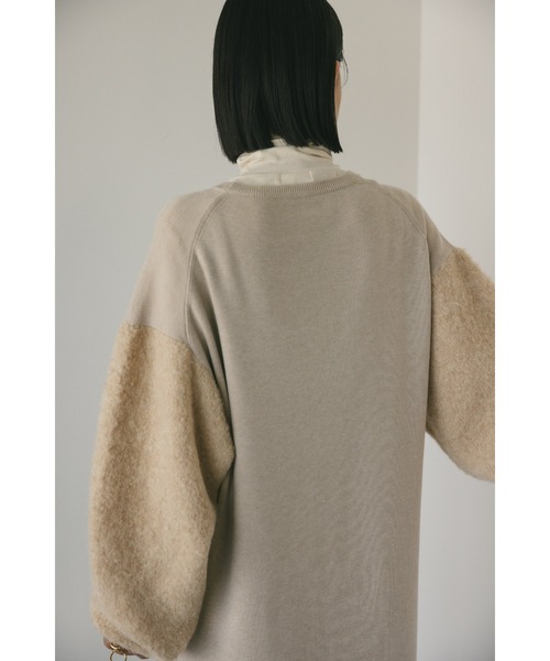 STYLEMIXER(スタイルミキサー)の「ブークレスリーブニットワンピース(ワンピース・レディース・ライトベージュ/ブラック・SMALL/MEDIUM)」の19枚目の写真