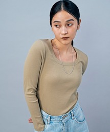 LIENCOEUR | テレコUネックロンT(Tシャツ/カットソー)