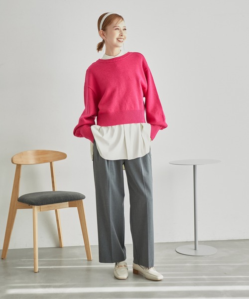 ROPE' PICNIC（ロペピクニック）の「バックプリーツシャツブラウス（シャツ/ブラウス・レディース・ベージュ系その他/オフホワイト/ネイビー・38）」の12枚目の写真