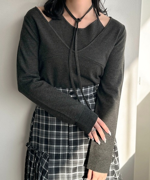 apres jour レイヤード風ニットワンピース apres jour アプレジュール