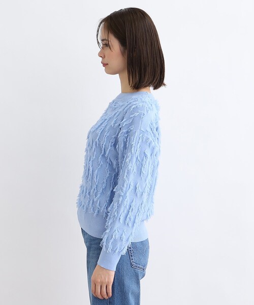 INDIVI(インディヴィ)の「◆【洗える/フリンジ】ジャカードニット(ニット/セーター・レディース・オフホワイト/ライトブルー/ブラック・38/05/13/15 )」の13枚目の写真