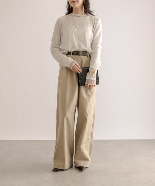 RIVE DROITE（リヴドロワ）の「チュールレイヤードロンT（Tシャツ/カットソー・レディース・ライトグレー/ベージュ・FREE）」の13枚目の写真