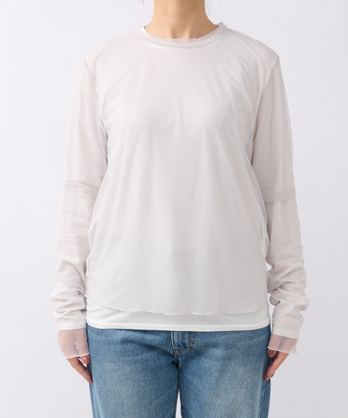 RIVE DROITE（リヴドロワ）の「チュールレイヤードロンT（Tシャツ/カットソー・レディース・ライトグレー/ベージュ・FREE）」の20枚目の写真