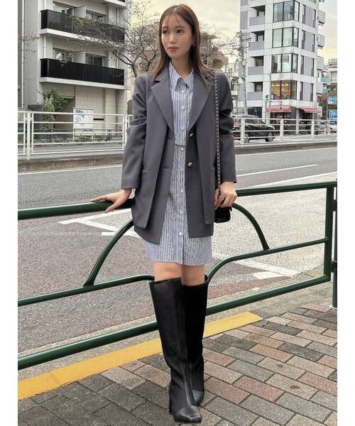 dazzlin(ダズリン)の「2WAYショートミニシャツワンピース(ワンピース・レディース・ピンク/ネイビー/オフホワイト/イエロー・FREE)」の12枚目の写真