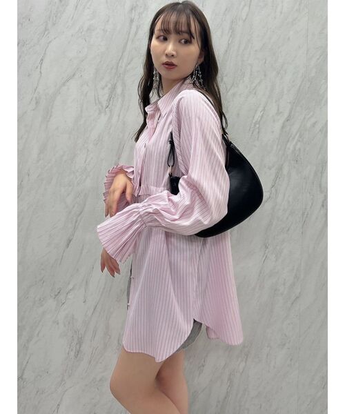 dazzlin(ダズリン)の「2WAYショートミニシャツワンピース(ワンピース・レディース・ピンク/ネイビー/オフホワイト/イエロー・FREE)」の20枚目の写真