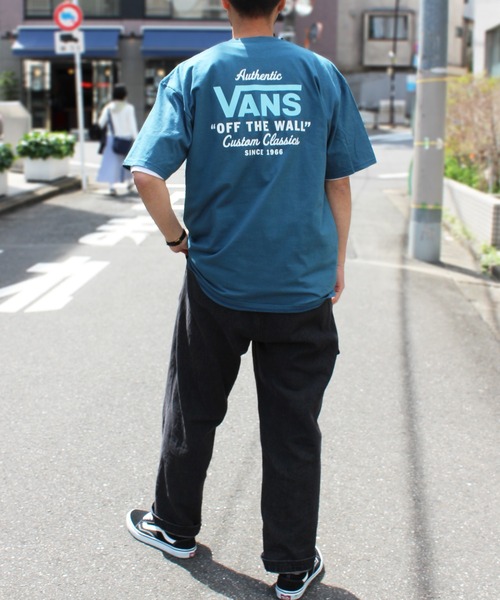 レア USA製 OLD VANS バンズ 神フェード Tシャツ 半袖 L 紺 VANS バンズ 半袖 Tシャツ スケーター オールドスクール 1966