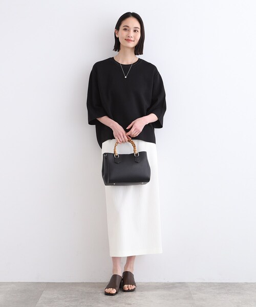 【最終値下げ】INDIVI　ニット「洗える／6分袖」ワイドシルエットニット INDIVI（インディヴィ）の「◇【洗える／6分袖／Tシャツライク