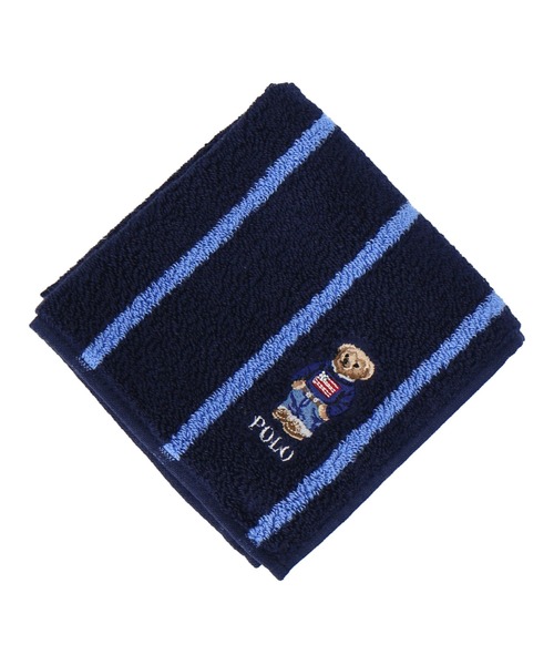 POLO RALPH LAUREN（ポロ ラルフ ローレン）の「POLO RALPH LAUREN/紳士ミニタオル<ベア縦ライン>（ハンカチ/ハンドタオル・メンズ・ブルー/グリーン/アイボリー・FREE）」の3枚目の写真