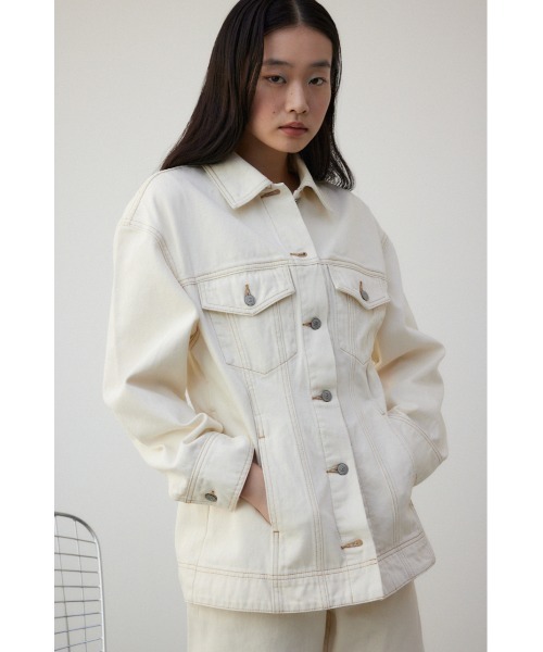 AZUL by moussy（アズールバイマウジー）の「コンシャスデニムジャケット（デニムジャケット・レディース・ブルー/アイボリー・FREE）」の4枚目の写真