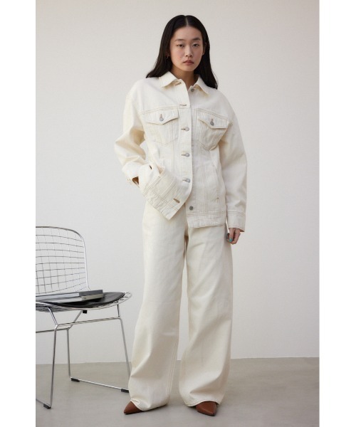 AZUL by moussy（アズールバイマウジー）の「コンシャスデニムジャケット（デニムジャケット・レディース・ブルー/アイボリー・FREE）」の5枚目の写真