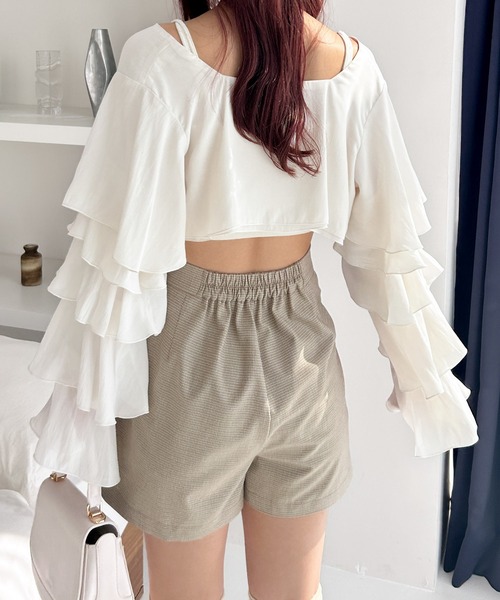 Heather（ヘザー）の「2WAYメニーフリルカーディガン　105014（カーディガン/ボレロ・レディース・アイボリー/ブラック・FREE）」の13枚目の写真