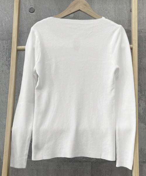 Miniministore(ミニミニストア)の「ニットトップス クロスネック ニットソー(ニット/セーター・レディース・ブラック/ベージュ/ホワイト・FREE)」の17枚目の写真