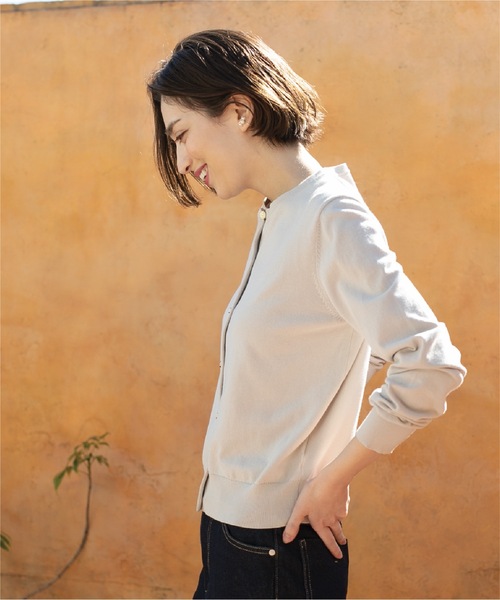 OPAQUE.CLIP(オペークドットクリップ)の「◆UV クルーネックニットカーディガン【洗濯機洗い可】(カーディガン/ボレロ・レディース・ベビーピンク/ブラック/ホワイト系3/グレー/ライトブルー・40/38/36/42)」の10枚目の写真