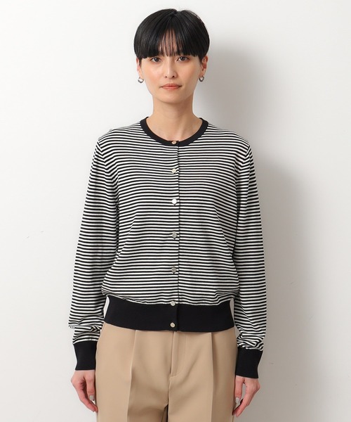 OPAQUE.CLIP(オペークドットクリップ)の「◆UV クルーネックニットカーディガン【洗濯機洗い可】(カーディガン/ボレロ・レディース・ベビーピンク/ブラック/ホワイト系3/グレー/ライトブルー・40/38/36/42)」の11枚目の写真