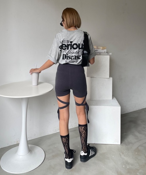 SHAGGIE(シャギー)の「クロスストラップリボンレギンスハーフパンツ(その他パンツ・レディース・チャコールグレー/ブラック・FREE)」の20枚目の写真