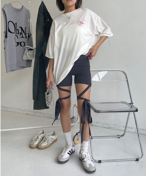 SHAGGIE(シャギー)の「クロスストラップリボンレギンスハーフパンツ(その他パンツ・レディース・チャコールグレー/ブラック・FREE)」の21枚目の写真