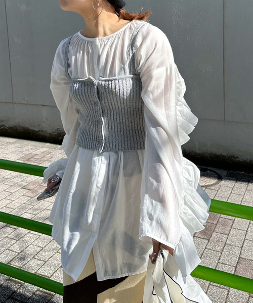 アルシーヴ archives ＜limited＞FRILLY BLOUSE×BUSTIER （OFWH） アルシーヴ archives ＜limited＞FRILLY BLOUSE×BUSTIER （OFWH