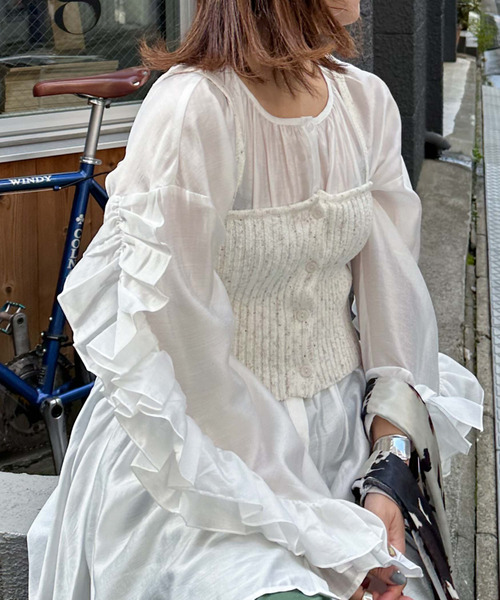 アルシーヴ archives ＜limited＞FRILLY BLOUSE×BUSTIER （OFWH） アルシーヴ archives ＜limited＞FRILLY BLOUSE×BUSTIER （OFWH