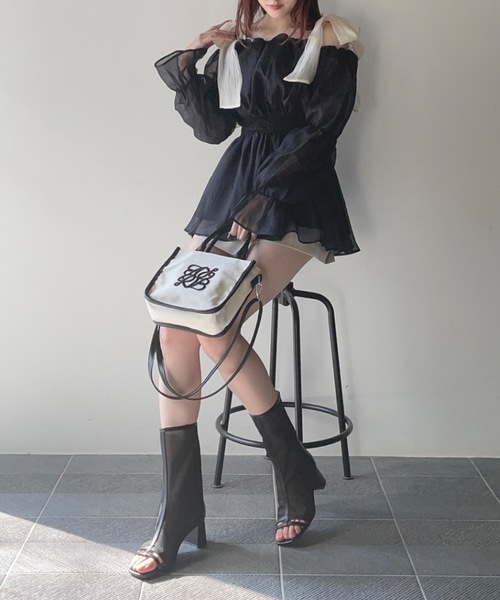 NOMAE（ノーマエ）の「【ラスト再入荷！】シアーオフショルチュニックブラウス（シャツ/ブラウス・レディース・ブラック/ピンク/アイボリー/グレー・FREE）」の17枚目の写真