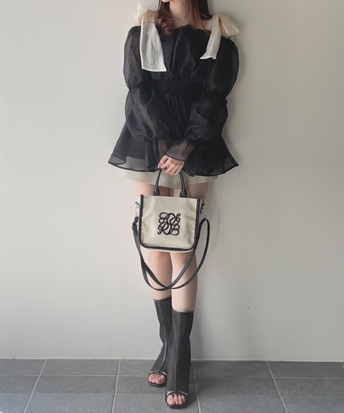 NOMAE（ノーマエ）の「【ラスト再入荷！】シアーオフショルチュニックブラウス（シャツ/ブラウス・レディース・ブラック/ピンク/アイボリー/グレー・FREE）」の15枚目の写真