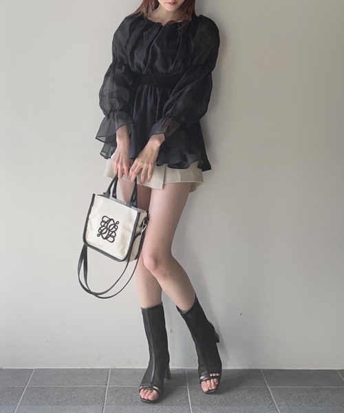 NOMAE（ノーマエ）の「【ラスト再入荷！】シアーオフショルチュニックブラウス（シャツ/ブラウス・レディース・ブラック/ピンク/アイボリー/グレー・FREE）」の13枚目の写真