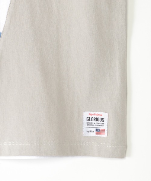 ikka（イッカ）の「【親子コーデ】斜め切り替えブロックスTシャツ（120~160cm）（Tシャツ/カットソー・キッズ・オフホワイト/チャコールグレー/ダークグリーン・120/130/140/150/160）」の7枚目の写真