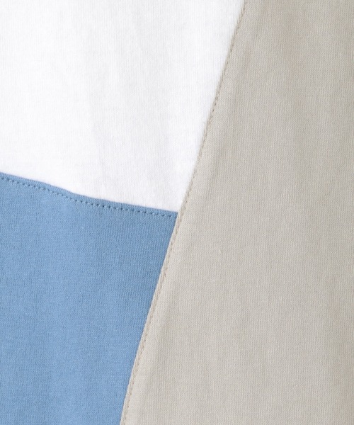 ikka（イッカ）の「【親子コーデ】斜め切り替えブロックスTシャツ（120~160cm）（Tシャツ/カットソー・キッズ・オフホワイト/チャコールグレー/ダークグリーン・120/130/140/150/160）」の9枚目の写真