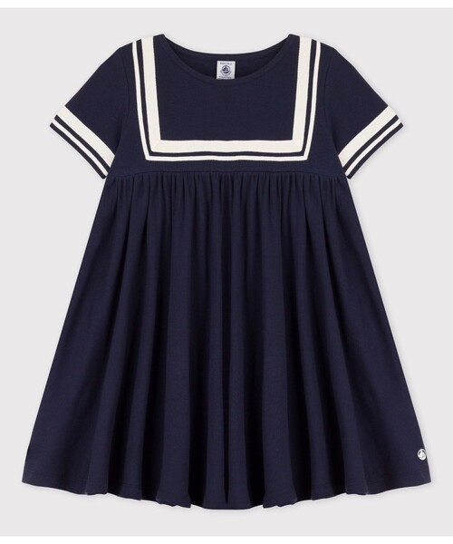 【セール】ネイビーワンピース（ワンピース）｜PETIT BATEAU（プチバトー）