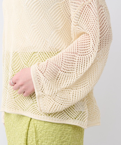 un dix cors(アンディコール)の「メッシュニット(ニット/セーター・レディース・ブルー/アイボリー/ブラック・FREE)」の18枚目の写真