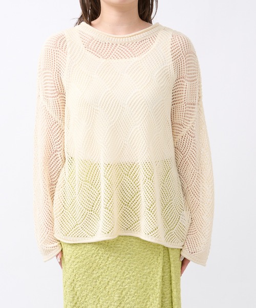 un dix cors(アンディコール)の「メッシュニット(ニット/セーター・レディース・ブルー/アイボリー/ブラック・FREE)」の13枚目の写真