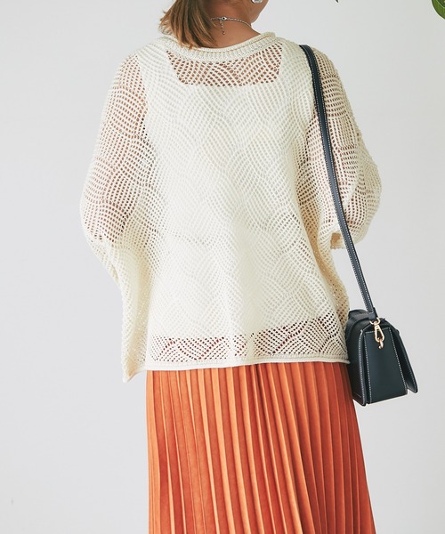 un dix cors(アンディコール)の「メッシュニット(ニット/セーター・レディース・ブルー/アイボリー/ブラック・FREE)」の10枚目の写真
