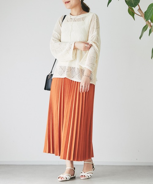 un dix cors(アンディコール)の「メッシュニット(ニット/セーター・レディース・ブルー/アイボリー/ブラック・FREE)」の5枚目の写真