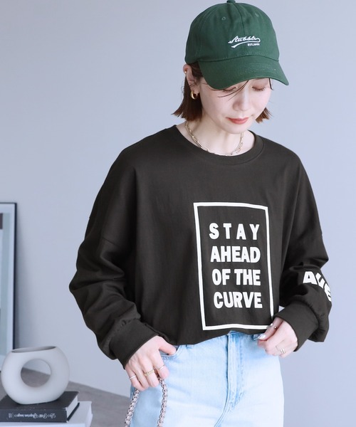 reca(レカ)の「大人のロゴプリントロンTシャツ(Tシャツ/カットソー・レディース・ホワイト/ホワイト系その他/チャコール・FREE)」の2枚目の写真