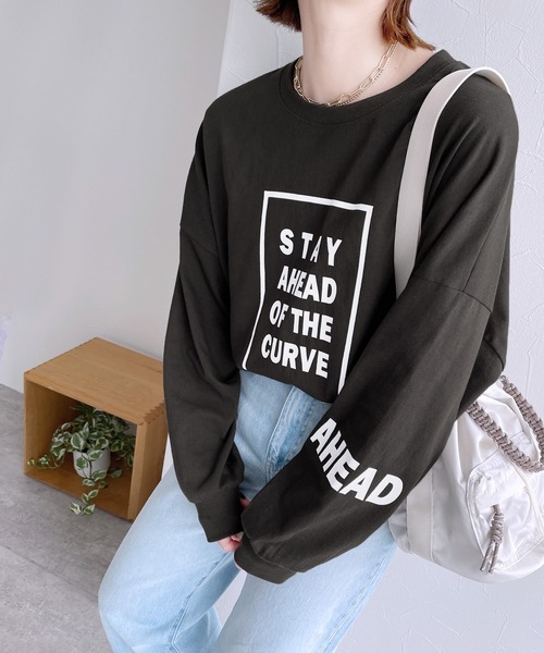 reca(レカ)の「大人のロゴプリントロンTシャツ(Tシャツ/カットソー・レディース・ホワイト/ホワイト系その他/チャコール・FREE)」の22枚目の写真
