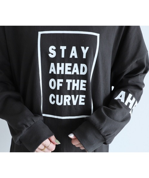 reca(レカ)の「大人のロゴプリントロンTシャツ(Tシャツ/カットソー・レディース・ホワイト/ホワイト系その他/チャコール・FREE)」の5枚目の写真