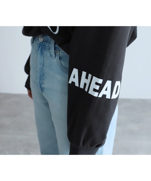 reca(レカ)の「大人のロゴプリントロンTシャツ(Tシャツ/カットソー・レディース・ホワイト/ホワイト系その他/チャコール・FREE)」の6枚目の写真
