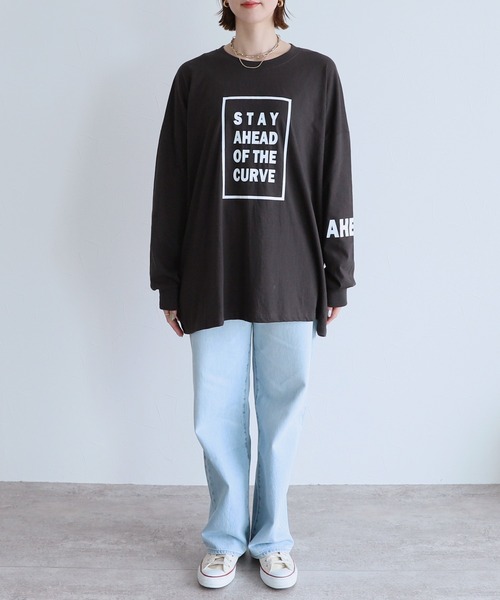 reca(レカ)の「大人のロゴプリントロンTシャツ(Tシャツ/カットソー・レディース・ホワイト/ホワイト系その他/チャコール・FREE)」の18枚目の写真