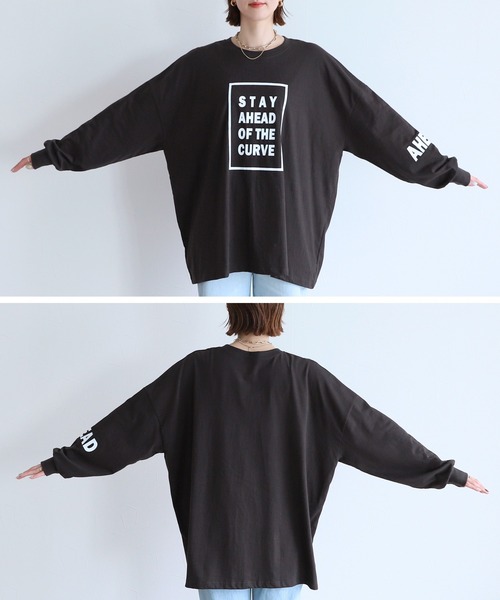reca(レカ)の「大人のロゴプリントロンTシャツ(Tシャツ/カットソー・レディース・ホワイト/ホワイト系その他/チャコール・FREE)」の21枚目の写真