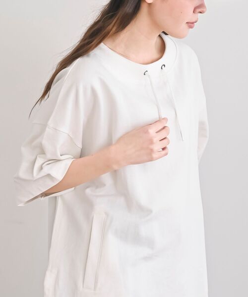 rps(アールピーエス)の「ミニ裏毛ルーズハイネックドルマンプルオーバー(Tシャツ/カットソー・レディース・マスタード/サックスブルー/オフホワイト/チャコールグレー/杢グレー/ミント・フリー)」の11枚目の写真
