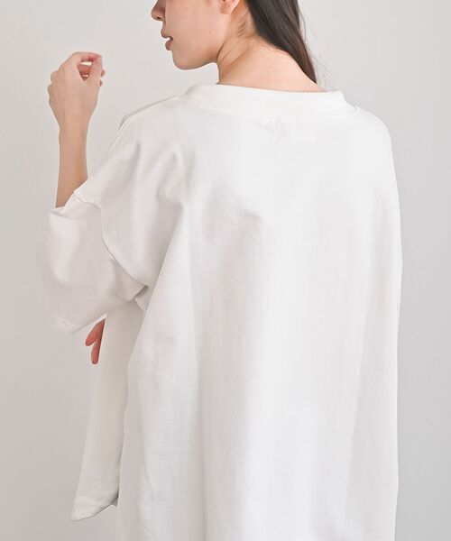 rps(アールピーエス)の「ミニ裏毛ルーズハイネックドルマンプルオーバー(Tシャツ/カットソー・レディース・マスタード/サックスブルー/オフホワイト/チャコールグレー/杢グレー/ミント・フリー)」の12枚目の写真
