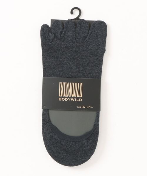 BODY WILD(ボディーワイルド)の「BODY WILD/ボディワイルド 5本指フットカバー(ソックス/靴下・メンズ・ネイビー/ブラック/チャコールグレー/グレー・25-27CM)」の2枚目の写真