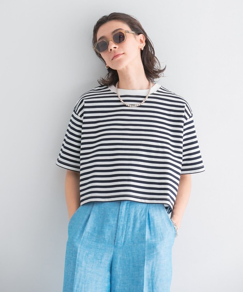 URBAN RESEARCH(アーバンリサーチ)の「クロップド丈カットソー(Tシャツ/カットソー・レディース・チャコールグレー/ブルー/ネイビー/ホワイト/ライトピンク/ブラック/ライトブルー/ライトグレー・FREE)」の18枚目の写真