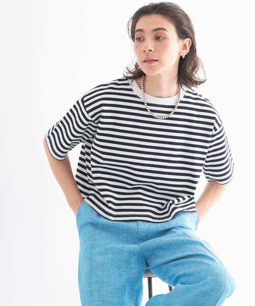 URBAN RESEARCH(アーバンリサーチ)の「クロップド丈カットソー(Tシャツ/カットソー・レディース・チャコールグレー/ブルー/ネイビー/ホワイト/ライトピンク/ブラック/ライトブルー/ライトグレー・FREE)」の20枚目の写真