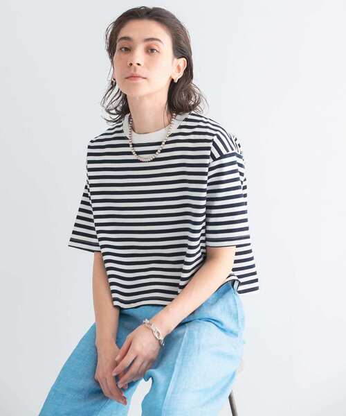 URBAN RESEARCH(アーバンリサーチ)の「クロップド丈カットソー(Tシャツ/カットソー・レディース・チャコールグレー/ブルー/ネイビー/ホワイト/ライトピンク/ブラック/ライトブルー/ライトグレー・FREE)」の22枚目の写真