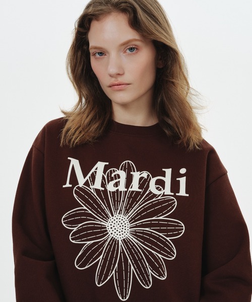 レディース Mardi Mercredi お花イラストスウェット ネイビー ONE 着回し