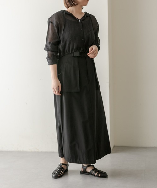 ear PAPILLONNER（イアパピヨネ）の「《バックスリット入り》ビッグポケットスカート【SUM1 STYLE】（スカート・レディース・ブラック/ライトグレー/カーキ・FREE）」の10枚目の写真