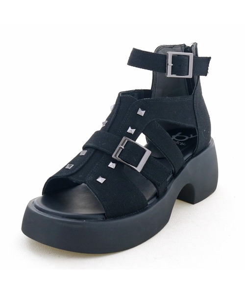 byあしながおじさん（バイアシナガオジサン）の「軽量│厚底グラディエーターサンダル　8710569（サンダル・レディース・ブラック系その他/ラベンダー/ブラック・L/S/M/LL）」の11枚目の写真